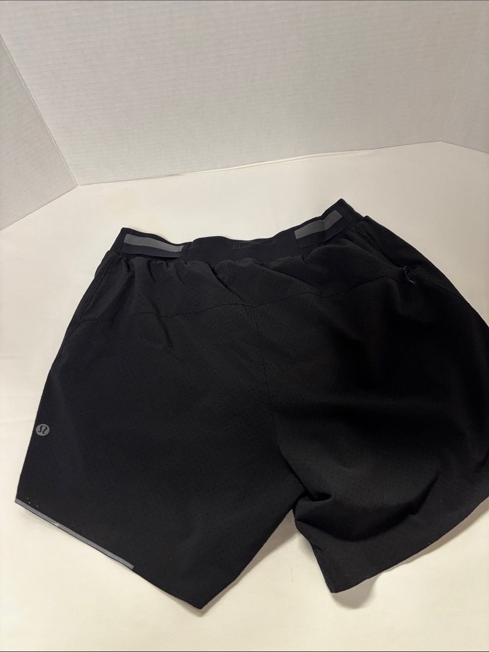 lululemon athletica Black Men's Athletic Shorts with Subtle Reflective Trim